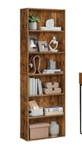 Miniatyrbillede 1 af 6: Rootz 6 -trins boghylde - Standregal - Display -hylde - Skandinavisk stil - Rumbesparende - 24 cm x 60 cm x 178,5 cm