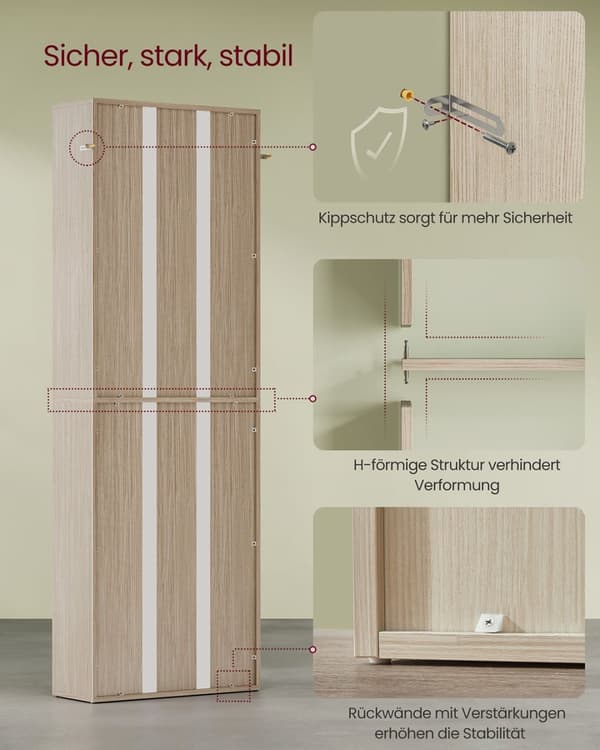 Rootz 6 -våningar stående hylla - Bokhylla - Lagringsarrangör - Hållbar träflipplatta - 24 x 60 x 178,5 cm - Brown