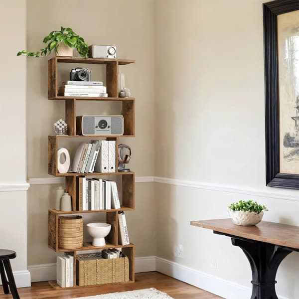 Rootz 6 -Tier Bookhelves - Bookcase - Room Divider - Maximerar lagring - 70 cm x 24 cm x 190,5 cm