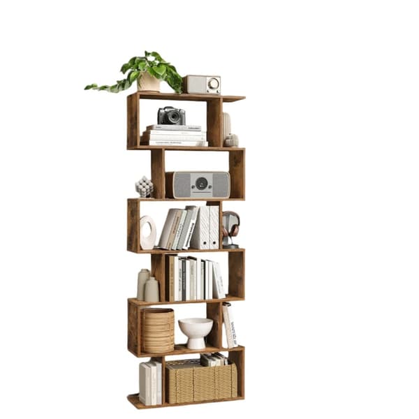 Rootz 6 -Tier Bookhelves - Bookcase - Room Divider - Maximerar lagring - 70 cm x 24 cm x 190,5 cm