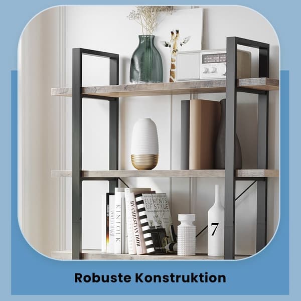 Rootz 5 -tason seisova hylly - kirjahylly - näyttöhylly - Säädettävä stabiilisuus - 105 cm x 33,5 cm x 177,5 cm