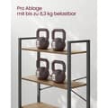 Miniatyrbild 9 av 10: Rootz 6 Level Bookcase - Bookhelf - Lagringshylla - Hållbar träflisbräda och stål - 30 x 80 x 186 cm - Brun- Svart