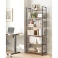Miniatyrbild 2 av 10: Rootz 6 Level Bookcase - Bookhelf - Lagringshylla - Hållbar träflisbräda och stål - 30 x 80 x 186 cm - Brun- Svart