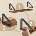 Miniatyrbild 5 av 6: Rootz 3 Set Wall Shelf - Floating Shelf - Trähyllor - Rymdbesparande design - Storlekar: 30/35/40 x 12 x 11 cm