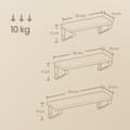 Miniatyrbild 6 av 6: Rootz 3 Set Wall Shelf - Floating Shelf - Trähyllor - Rymdbesparande design - Storlekar: 30/35/40 x 12 x 11 cm