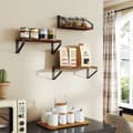 Miniatyrbild 2 av 6: Rootz 3 Set Wall Shelf - Floating Shelf - Trähyllor - Rymdbesparande design - Storlekar: 30/35/40 x 12 x 11 cm