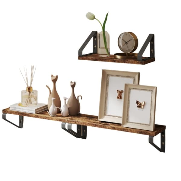 Rootz 3 Set Wall Shelf - Floating Shelf - Trähyllor - Rymdbesparande design - Storlekar: 30/35/40 x 12 x 11 cm