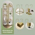 Miniatyrbillede 3 af 5: Rootz Corner Shelf Bookhelf - Display Unit - Glass & Metal Shelving - Space -Saving - 28 x 28 x 158 cm
