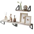 Miniatyrbild 1 av 6: Rootz vägghylla 3 set - flytande hylla - dekorativa hyllor - max 5 kg belastning - brun -svart - liten (12x30x11cm), medium (12x35x11cm), stor (12x40x