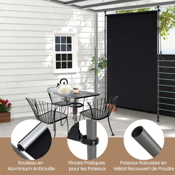 Vertikal persienne, 150x220-310 cm, Sort