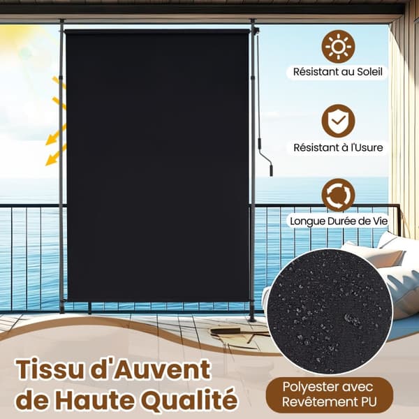Vertikal persienne, 150x220-310 cm, Sort