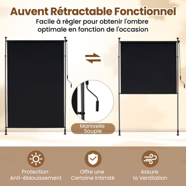 Vertikal persienne, 150x220-310 cm, Sort