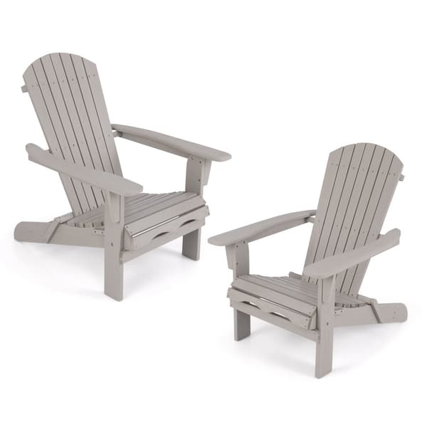 Adirondack Stol Sæt, 35x28x37 tommer, Grå/Brunt