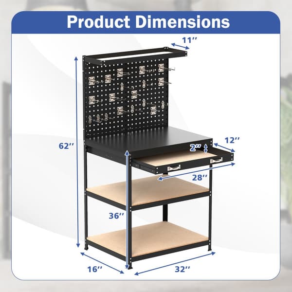 Arbejdsbord, 81x41 cm, Sort
