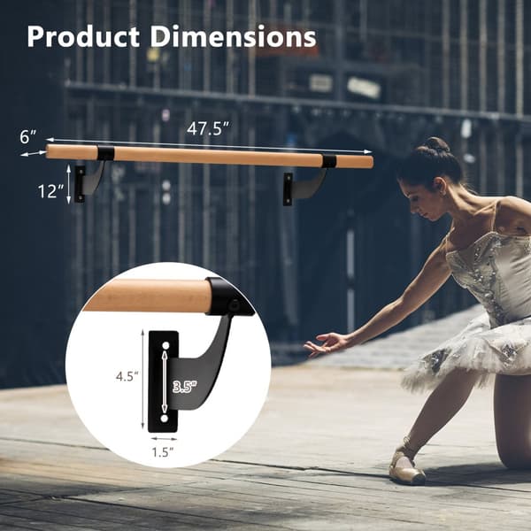 Balletstang, 47,5x6x12 tommer, Sort