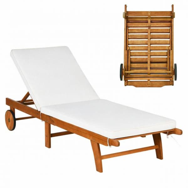 Patio Lepotuoli, 195x68x30-90 cm, Luonnonbeige