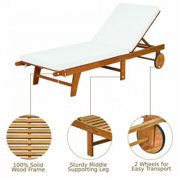 Patio Lepotuoli, 195x68x30-90 cm, Luonnonbeige
