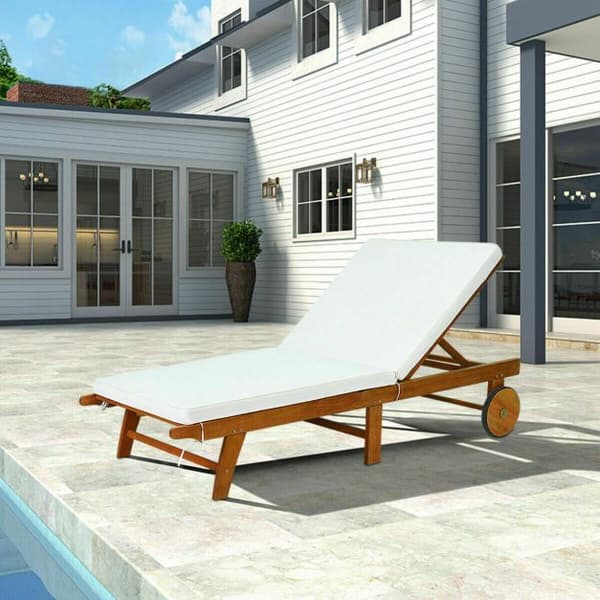 Patio Lepotuoli, 195x68x30-90 cm, Luonnonbeige