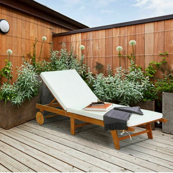 Patio Lepotuoli, 195x68x30-90 cm, Luonnonbeige