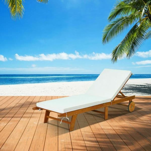 Patio Lepotuoli, 195x68x30-90 cm, Luonnonbeige