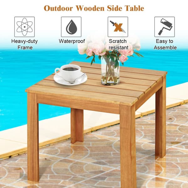 Terrasse Kaffebord, 18x18x16 tommer, Sort