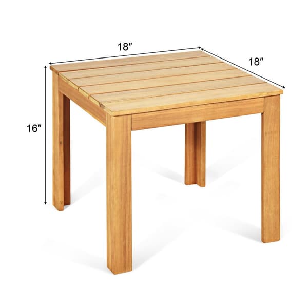 Terrasse Kaffebord, 18x18x16 tommer, Sort