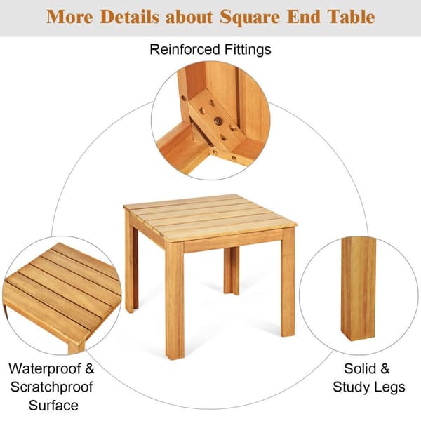 Terrasse Kaffebord, 18x18x16 tommer, Sort