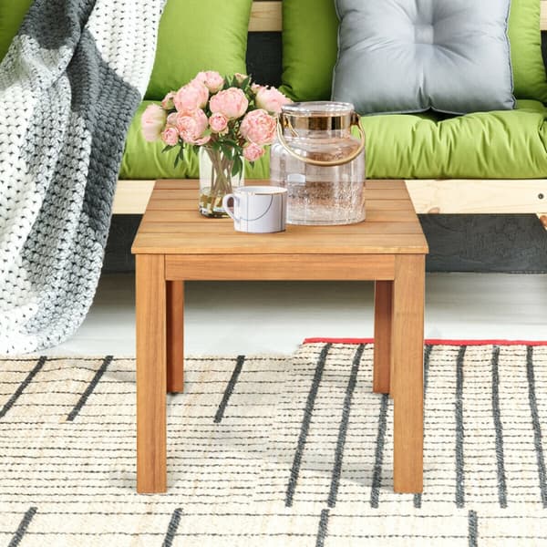 Terrasse Kaffebord, 18x18x16 tommer, Sort