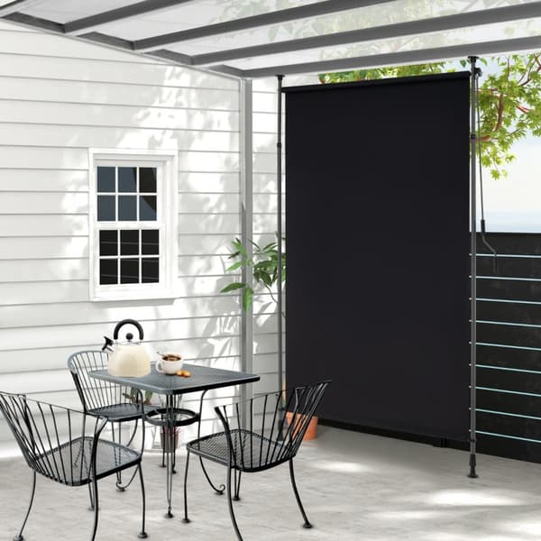 Terrasse solskygge markise, 150x220-310 cm, Sort
