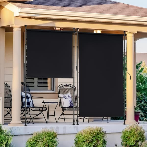 Terrasse solskygge markise, 150x220-310 cm, Sort