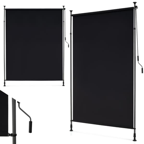 Terrasse solskygge markise, 150x220-310 cm, Sort