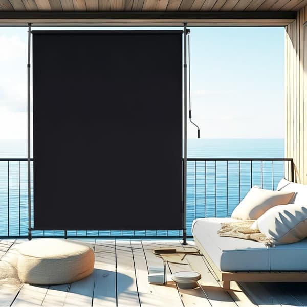 Terrasse solskygge markise, 150x220-310 cm, Sort