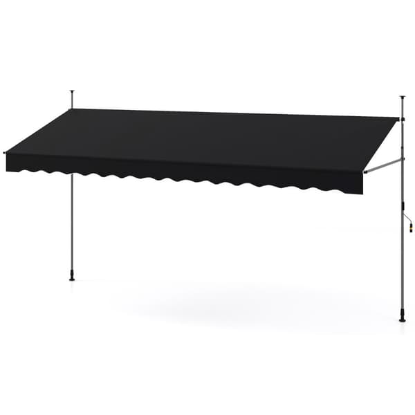 Udtrækkelig markise, 400x120/135/150x210-300 cm, Sort