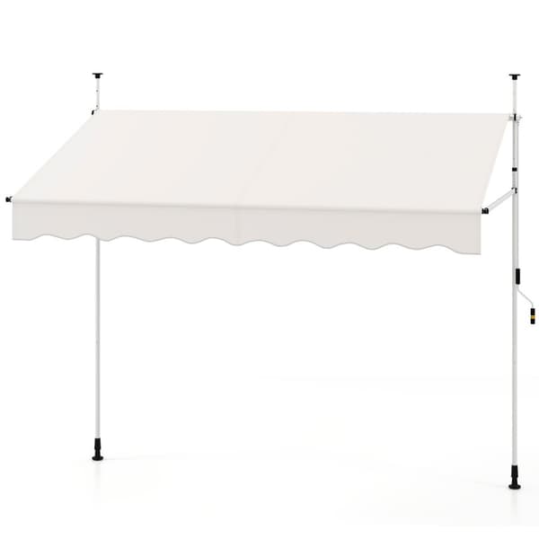 Udtrækkelig markise, 400x120/135/150x210-300 cm, Hvid