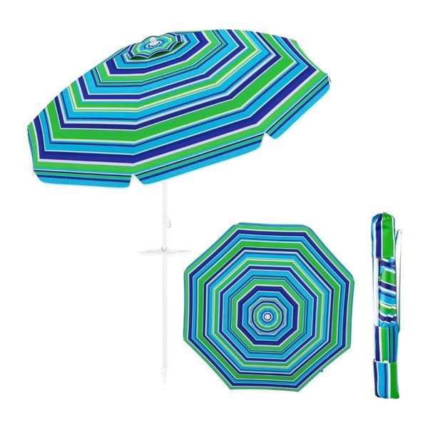 Strandparasoll, 2,2x2,2 m, Grön