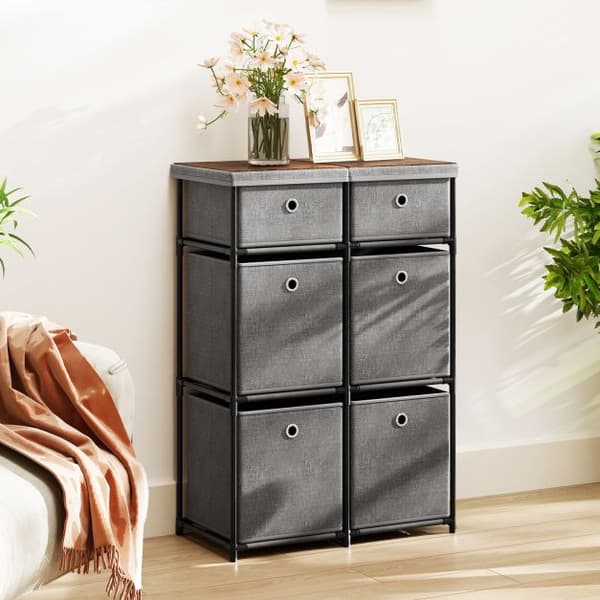 Skuffeskab, Hjem Metalramme Opbevaringsorganisator Enhed-Grå-S, 86x28x84 cm, Sort/Brunt/Grå