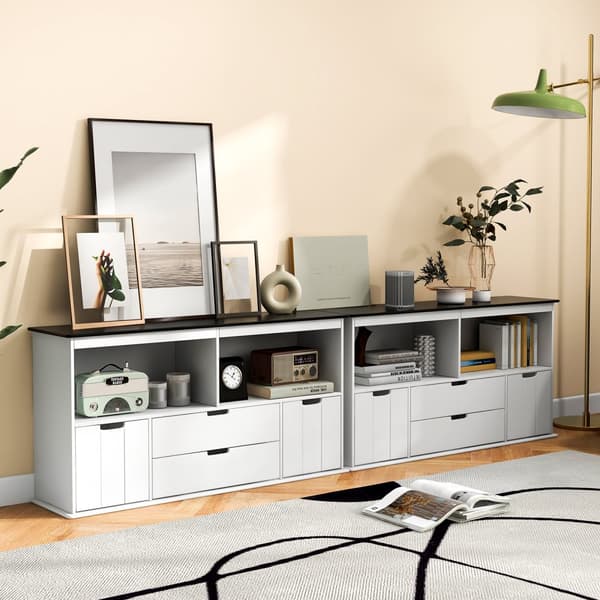 Legetøjsopbevaringsorganisator, 48x13x24,5 tommer, Hvid Sort