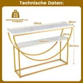 Miniatyrbillede 8 af 8: Konsolbord, 120x30x80.5 cm, Hvid Guld