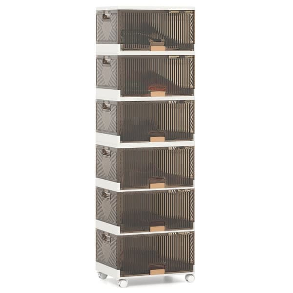 Skoopbevaring, 37,5x27,5x121 cm, Brun Hvid