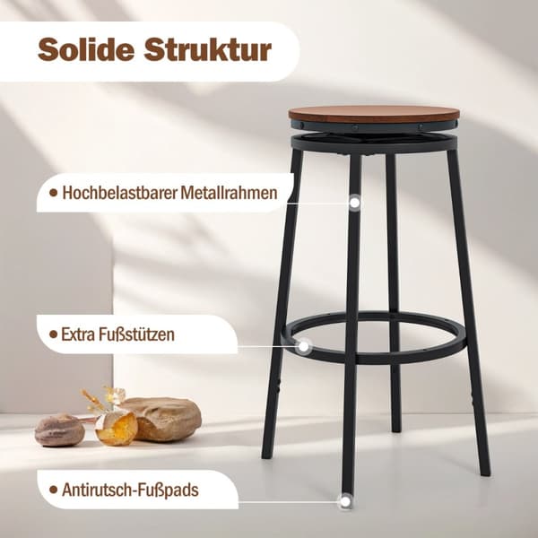 Barstolar Set, 36x36x74/61 cm, Brun