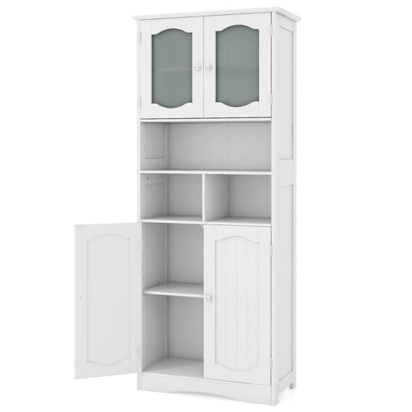 Badeværelsesskab, 23,5x12x58,5 tommer, Hvid