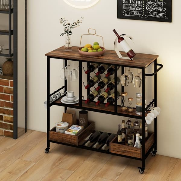 Serveringsvagn, 42,5x16x36 tum, Brun