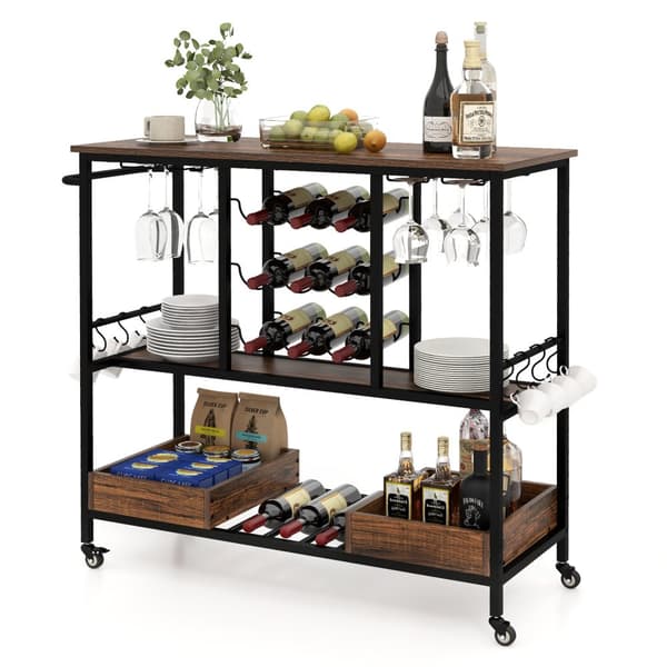 Serveringsvagn, 42,5x16x36 tum, Brun