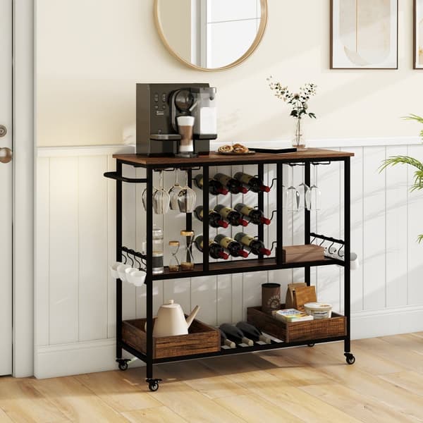 Serveringsvagn, 42,5x16x36 tum, Brun