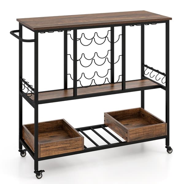 Serveringsvagn, 42,5x16x36 tum, Brun