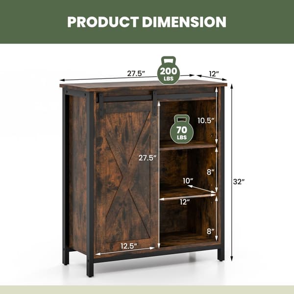 Sideboard Bufféskåp, 27,5x12x32 tum, Rustik Brun