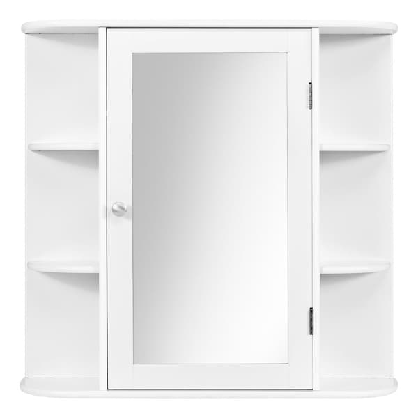 Badeværelsesskab med opbevaring, 26x6.5x25 tommer, hvid