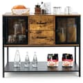 Miniatyrbillede 8 af 8: Buffet Sideboard, 100x35x85 cm, Rustikt Brun og Sort