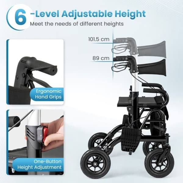 Rollator, 64x103 cm, Svart