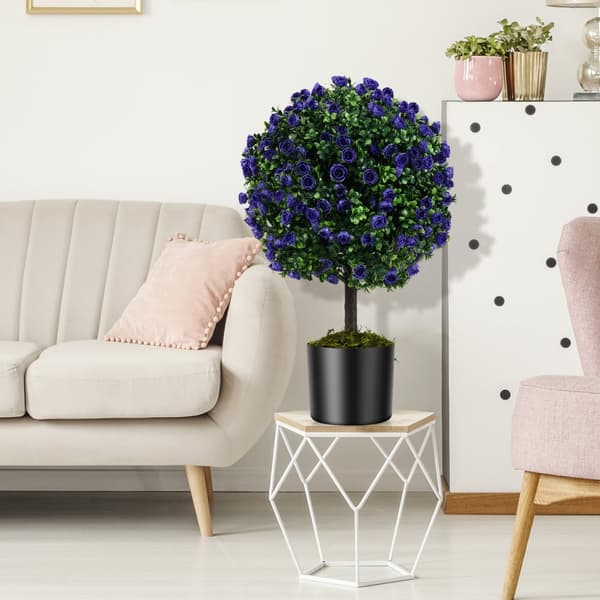 Kunstige Topiary Træer, 55 cm, Grøn og Lilla